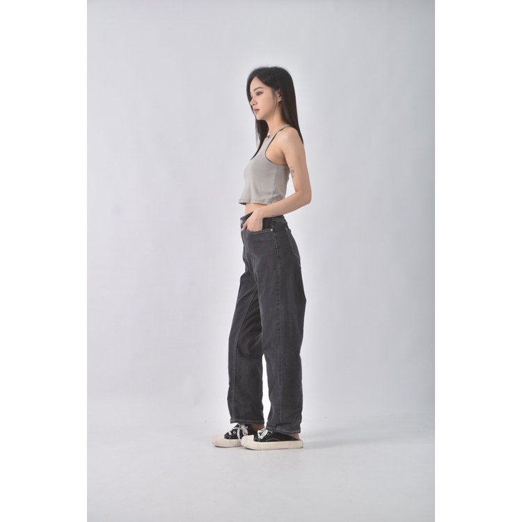 (XL) 高腰寬版灰色長褲二手衣, , large