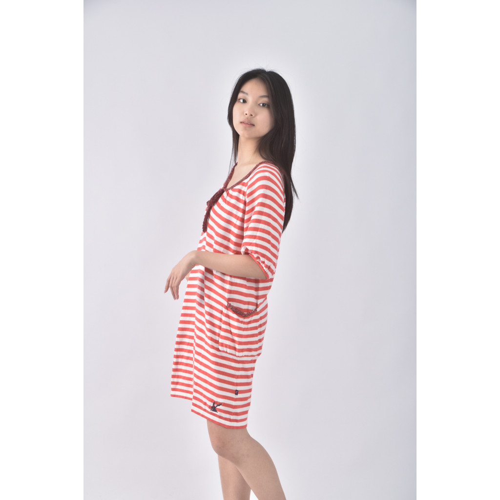 (F) bluedeer條紋粉色洋裝二手衣, , large