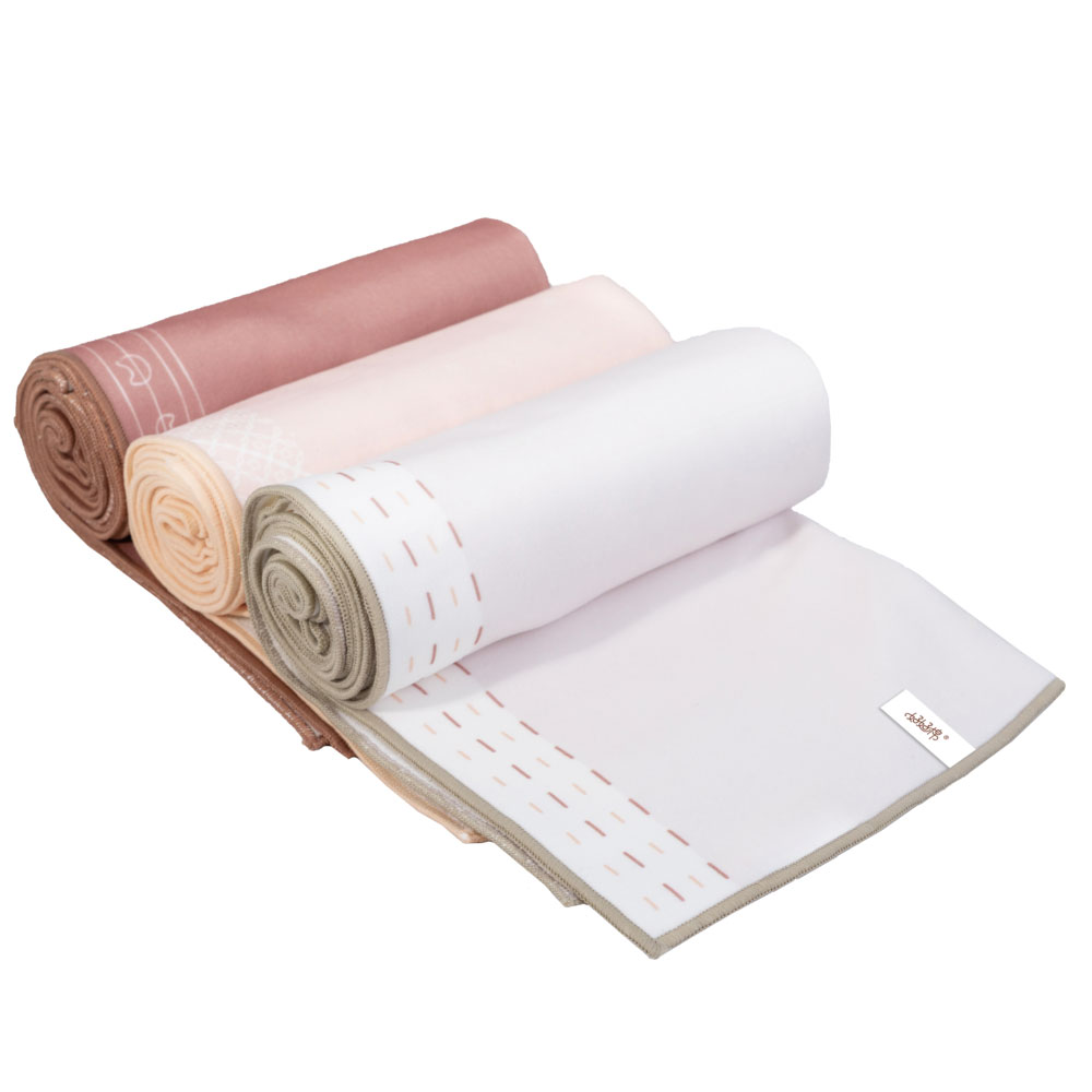 【SIKAER】好好棉自黏擦髮巾(L) 三件組-杏橘咖, , large