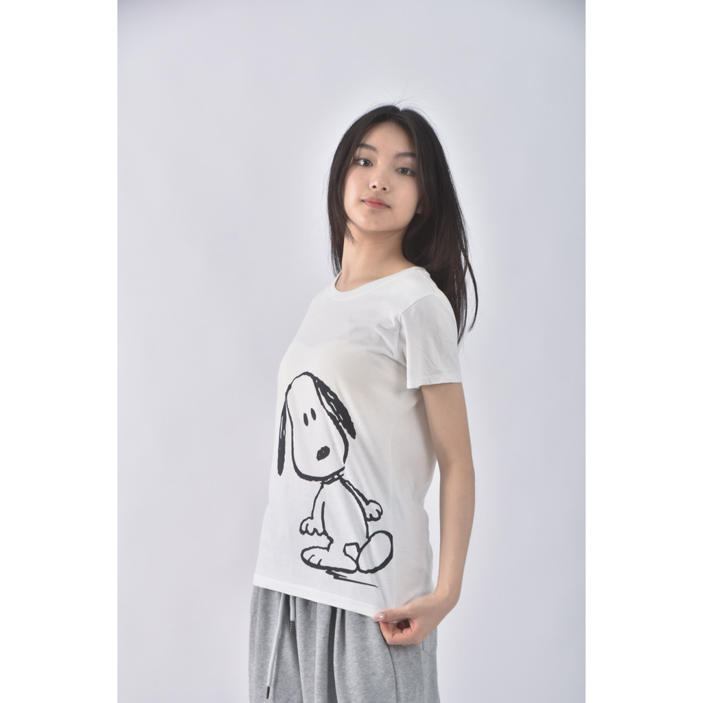 (S) peanuts卡通白色短袖上衣二手衣, , large