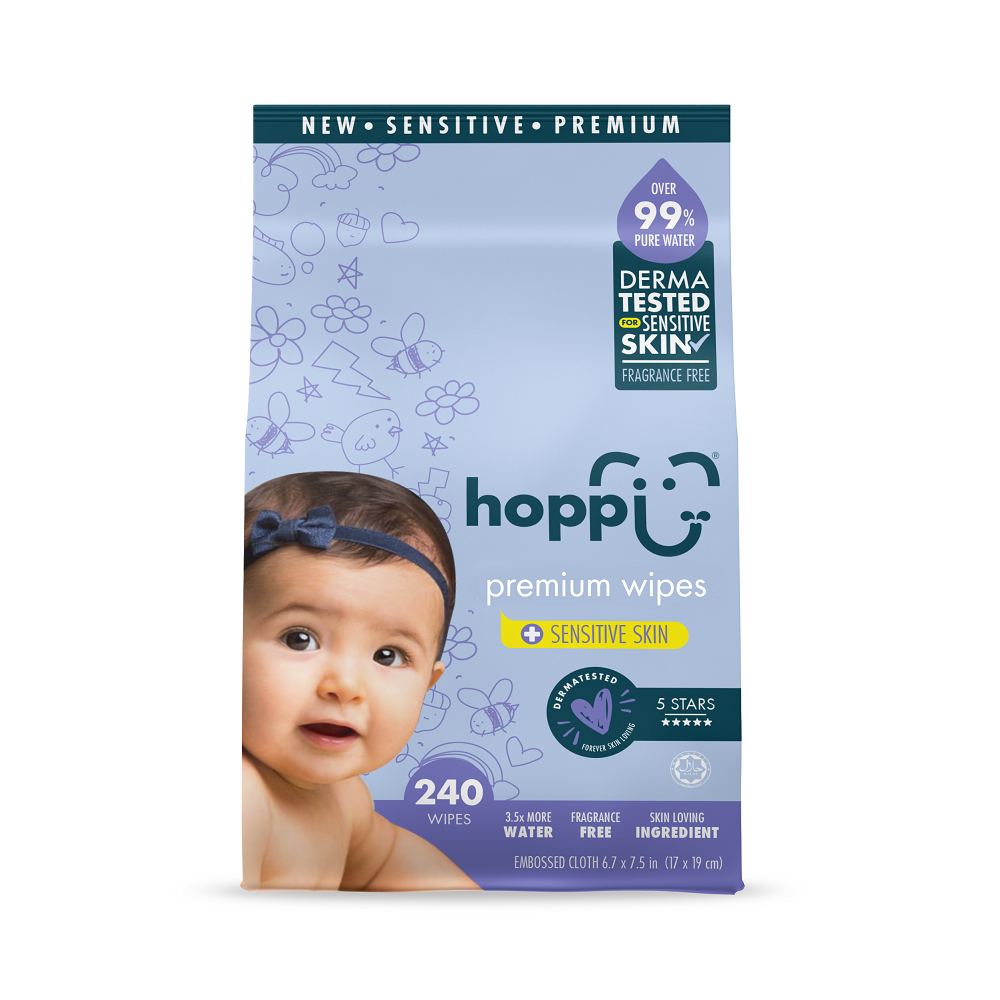 Hoppi 99 Premium Water Baby Wipes - 80
