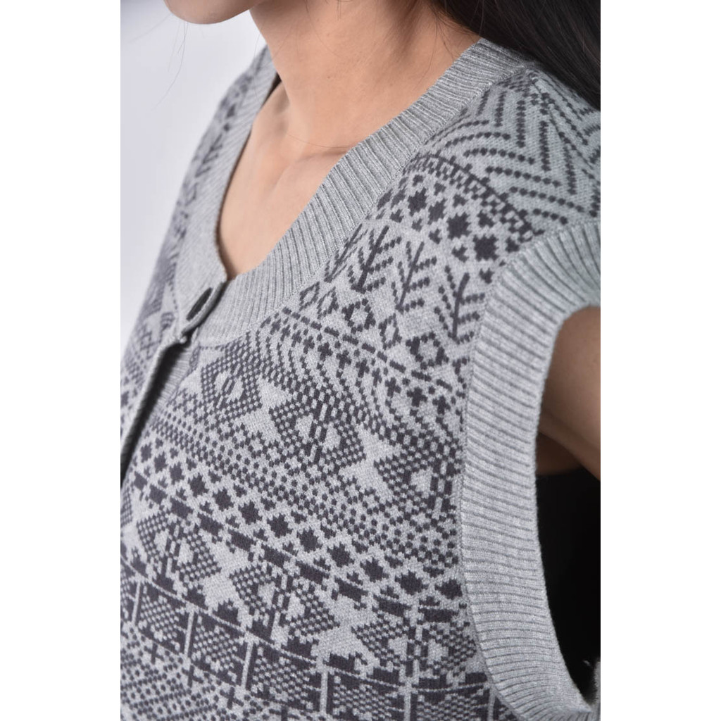 (L) queen shop背心灰色毛衣二手衣, , large