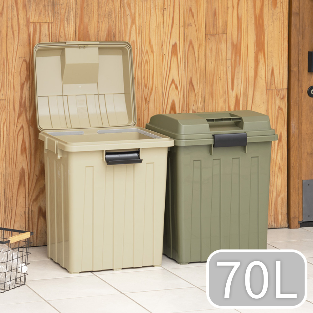 【this-this】日本TONBO｜戶外連結式大型垃圾桶-大地色 70L, , large