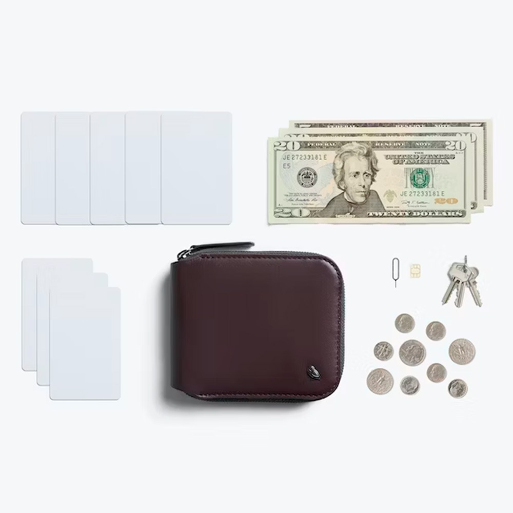 |快速出貨|Bellroy Zip 拉鍊皮夾 短夾 零錢包 卡片收納包 RFID防盜-深紫色, , large