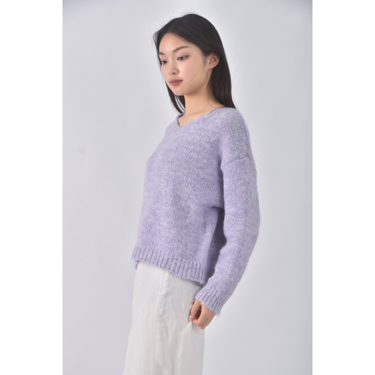 (XL) niceioi質感羊毛V領紫色長袖上衣二手衣, , large