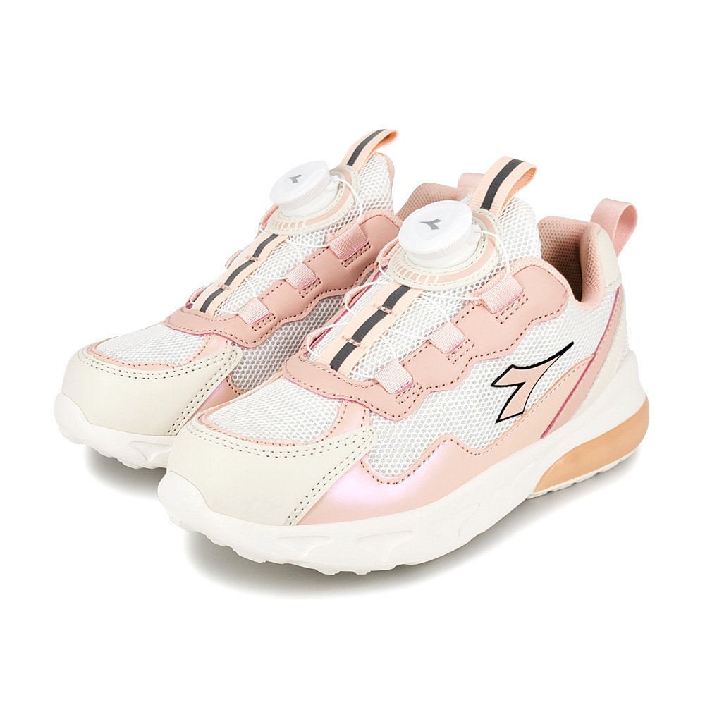 DIADORA迪亞多那 酷炫閃燈兒童跑鞋 童運動鞋 童鞋 時尚 閃亮 炫光 寬楦 康特杯 健康鞋墊 止滑 黑 藍 粉 紫, 粉,20, large