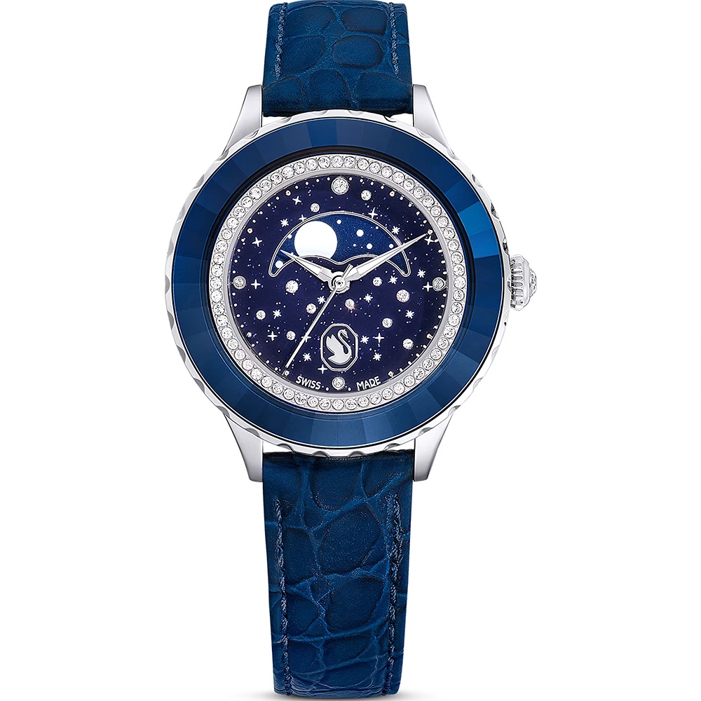SWAROVSKI 施華洛世奇 Octea Moon 55週年紀念 繁星月相手錶 女錶-37mm(5677494), , large