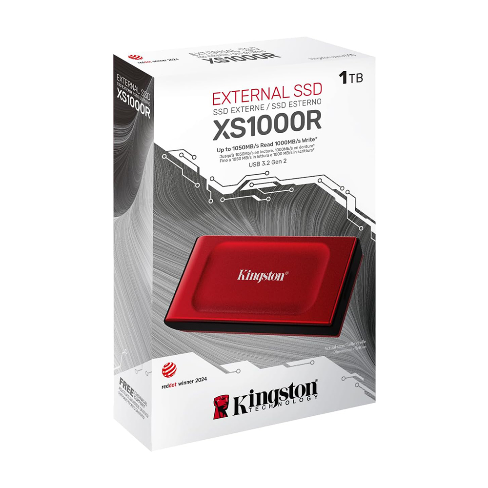 【Kingston】XS1000R External SSD 1TB 紅色 外接式 USB 3.2 Gen 2 外接式 固態硬碟 讀取速度 1050MB/s, , large