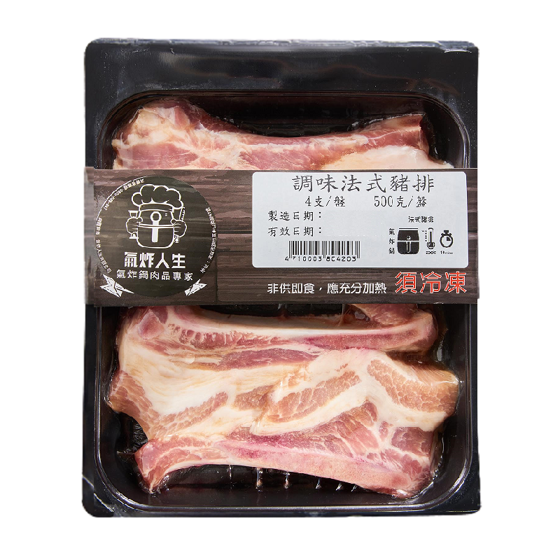 氣炸人生冷凍台灣調味法式豬排500g(貼體), , large