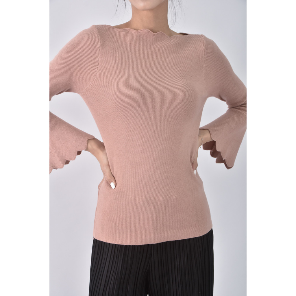 (S) 簡約粉色長袖上衣二手衣, , large