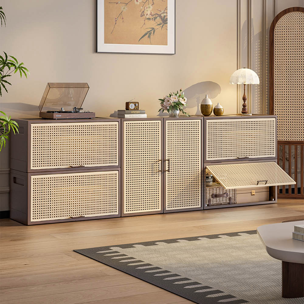 【AOTTO】60L藤編造型磁吸上掀收納箱(AC-219), , large