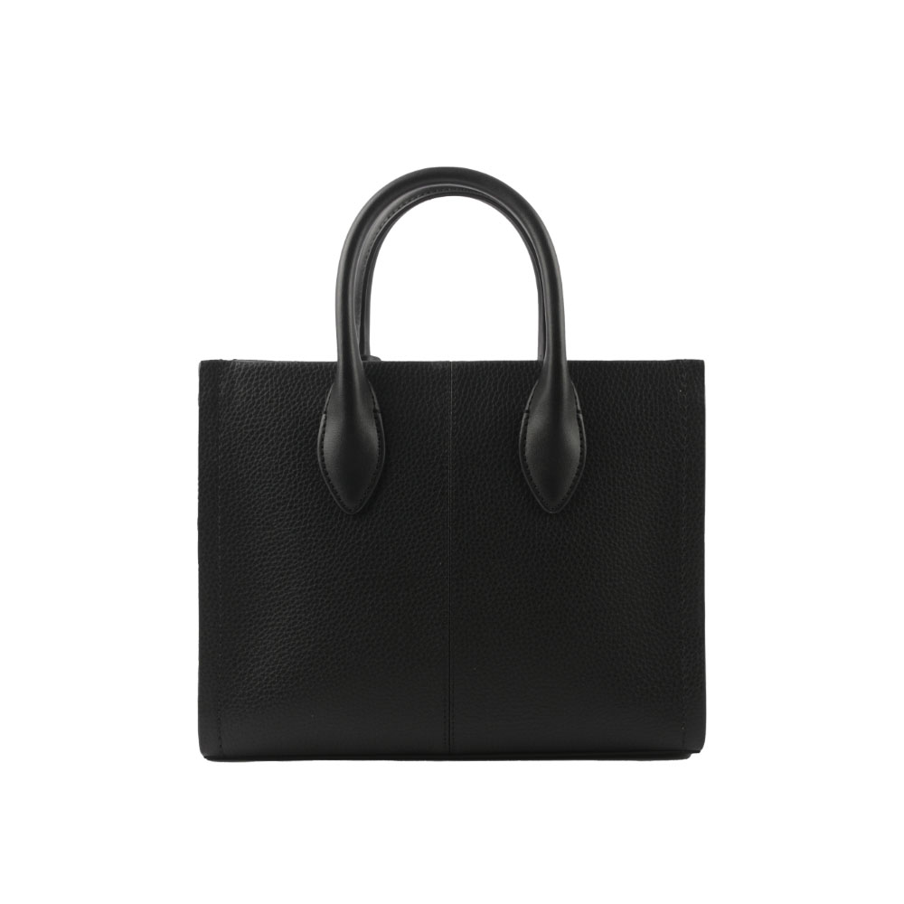 Michael Kors Mirella 荔枝皮革刺繡背帶小款二用托特包/黑色, , large