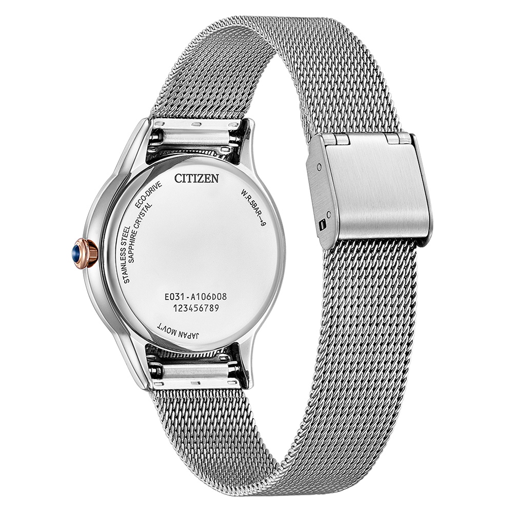 CITIZEN 星辰 L系列 非洲菊光動能米蘭帶女錶 EM1156-80X, , large