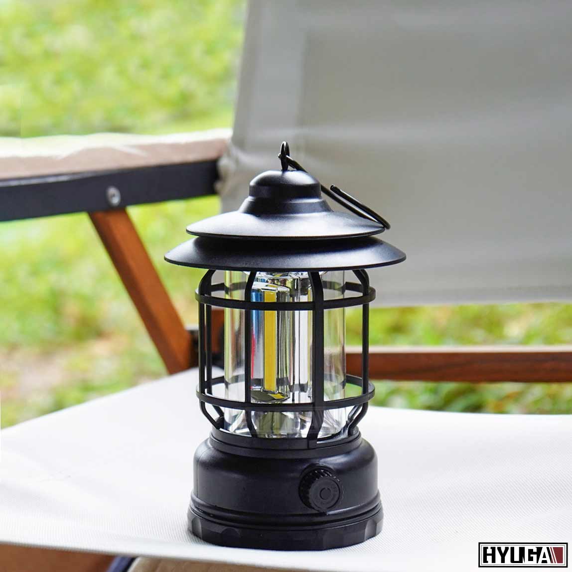 HYUGA FG-1 LED Rechargeable Vintage Camping Light【black】, , large