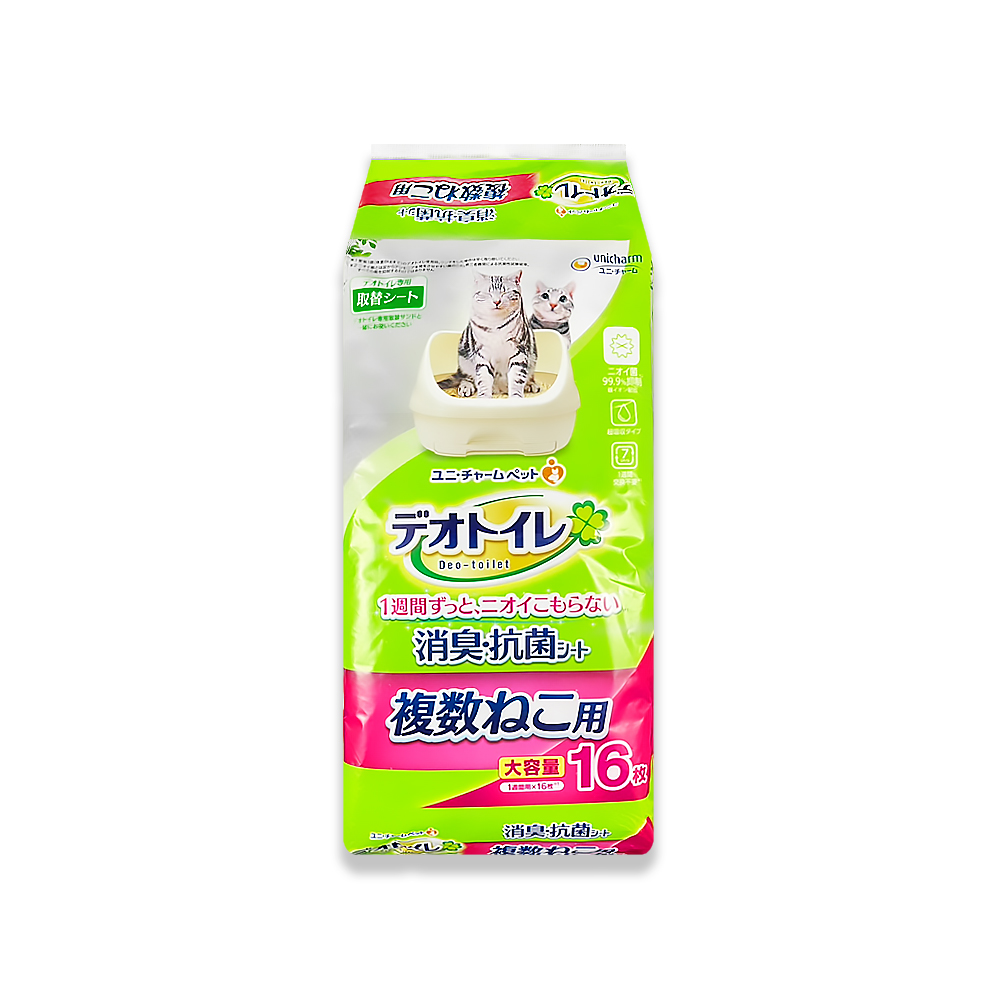 Unicharm Deo Toilet Cat Pee Sheets 16tablets Red, , large