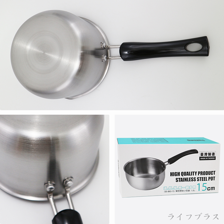 原味不鏽鋼小牛奶鍋-15cm-單把-附蓋-2支, , large