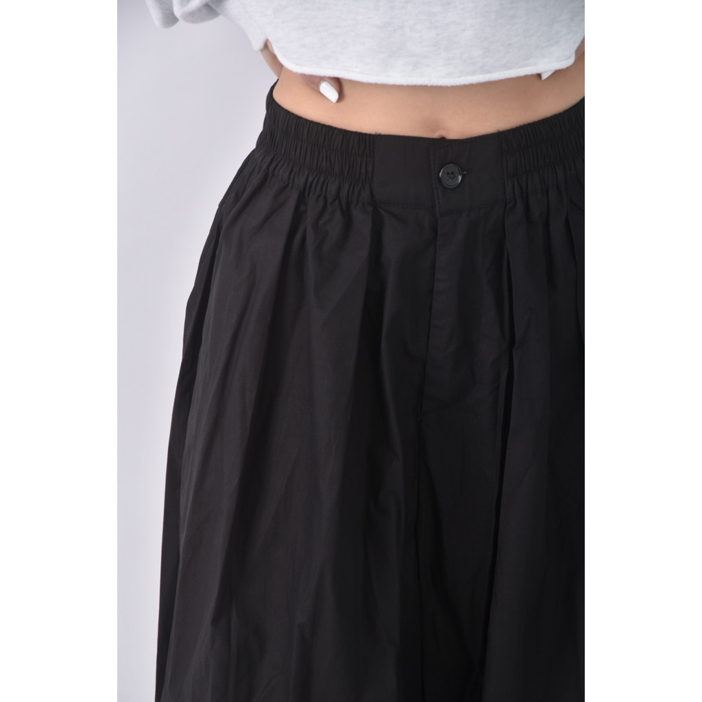 (S) 六和四季高腰棉質純棉黑色長褲二手衣, , large