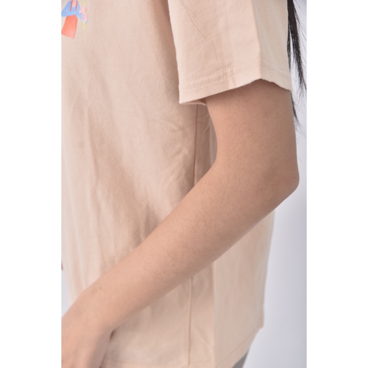 (F) queen shop棉質純棉杏色短袖上衣二手衣, , large