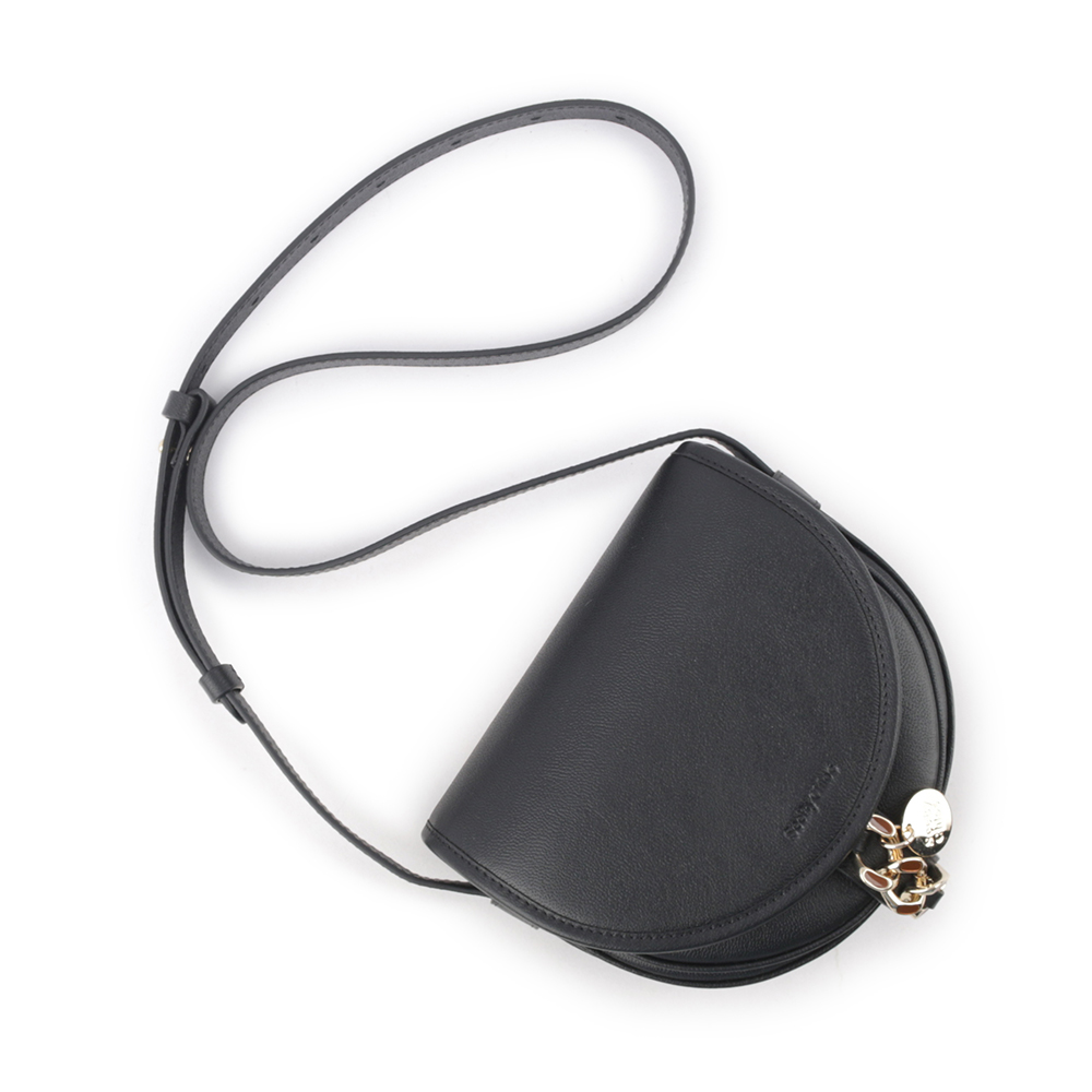 SEE BY CHLOE MARA BAG 牛皮小款斜背馬鞍包/黑色, , large