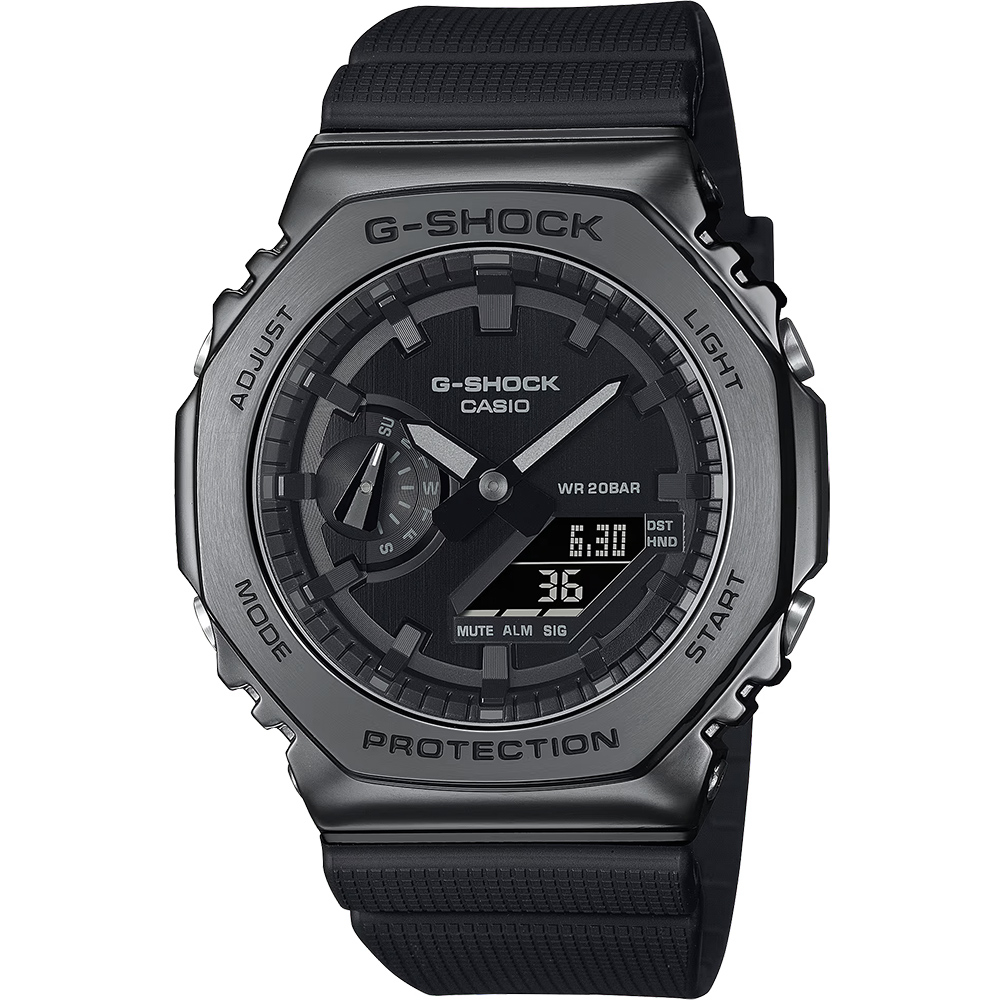 CASIO 卡西歐 G-SHOCK 八角雙顯手錶 GM-2100BB-1A, , large