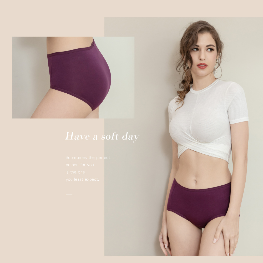 【Clany可蘭霓】竹碳天絲棉抑菌中腰內褲M-XL 紫色 2220-95, , large