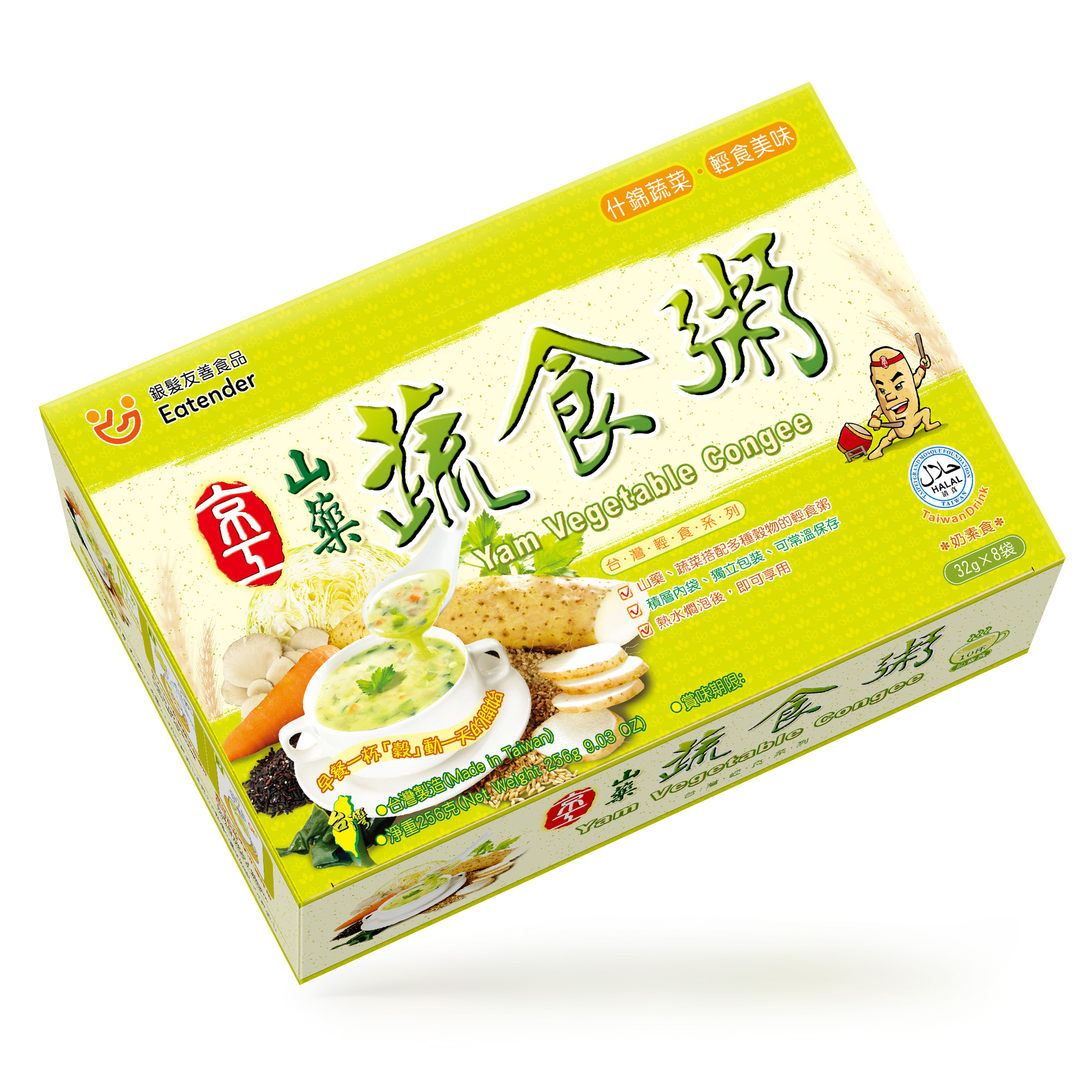 【京工】 山藥蔬食粥 32 g*8包/盒 即沖即飲 沖泡粥 常温 奶素, , large