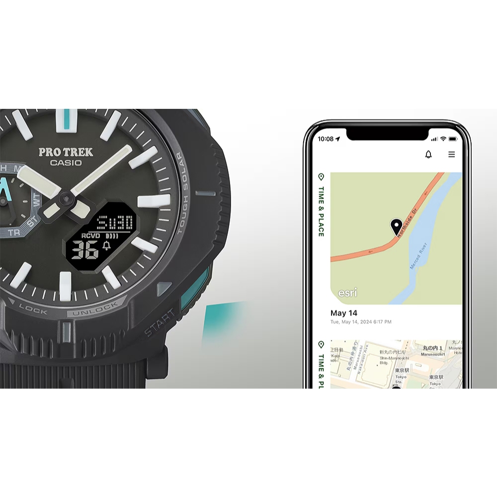 CASIO 卡西歐 PROTREK 戶外登山錶 太陽能藍芽手錶 旋轉錶圈切換造型 PRJ-B001-1, , large