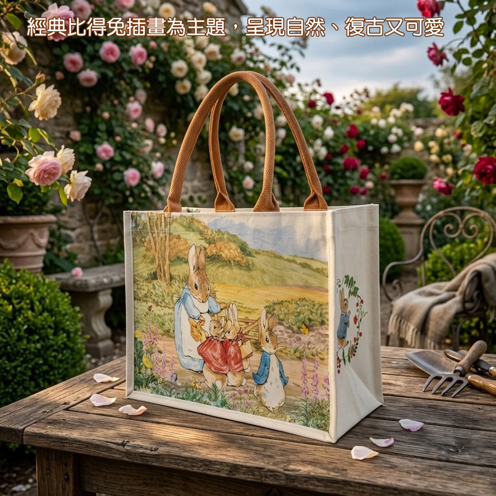 【世豐】PETER RABBIT 比得兔帆布大手提袋 手提袋 購物袋 環保購物袋 手提包 外出包 帆布袋 環保袋, , large