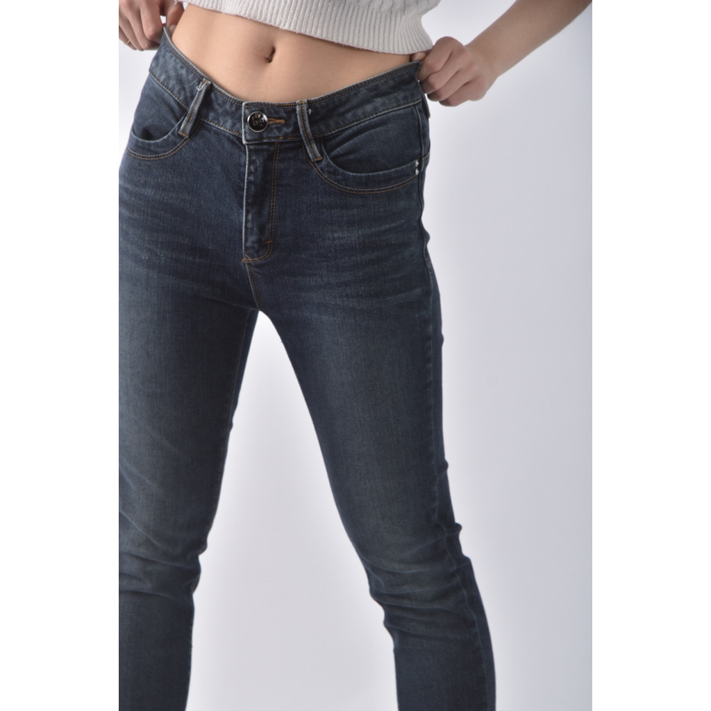 (S) 丹寧牛仔暗藍色長褲二手衣, , large