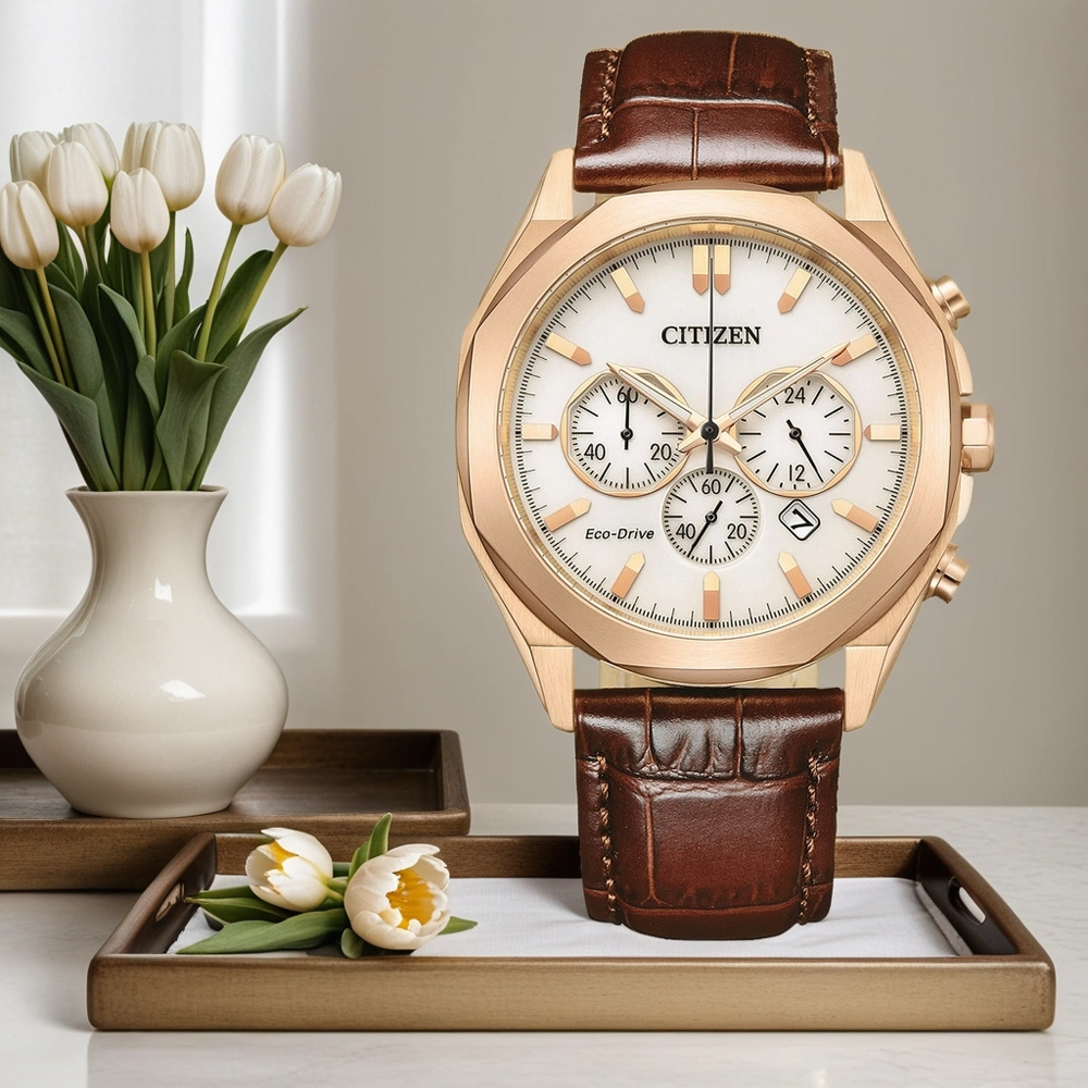 CITIZEN 星辰 光動能紳士計時手錶 CA4593-15A, , large