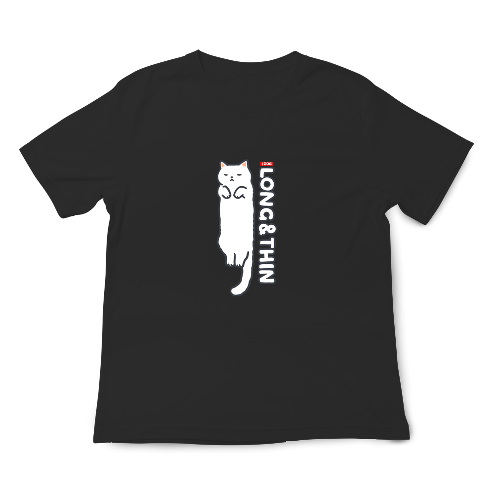JZ TEE 白貓條 印花短袖T恤, , large