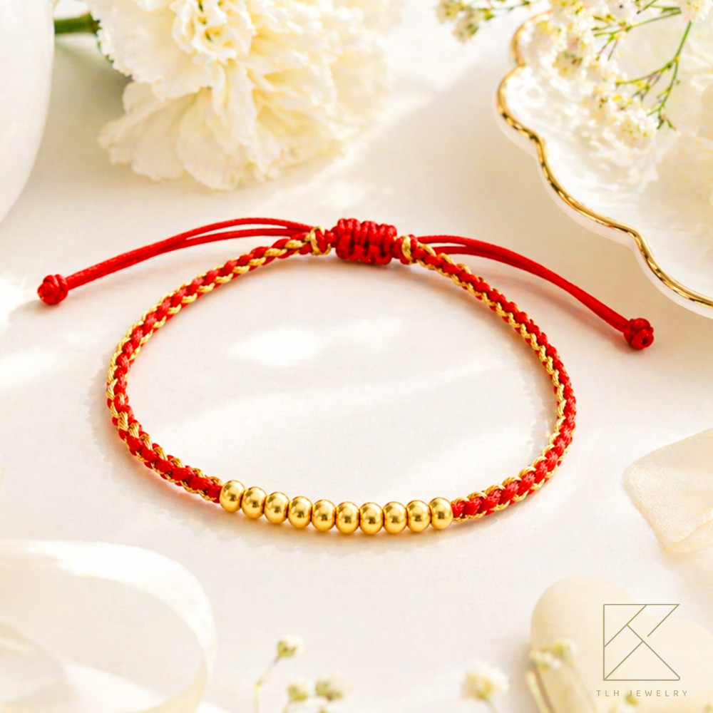 【TLH】母親節限定 黃金墜手鍊 純金999 十全十美 約重0.05錢&plusmn;0.01 贈母親節禮盒包裝