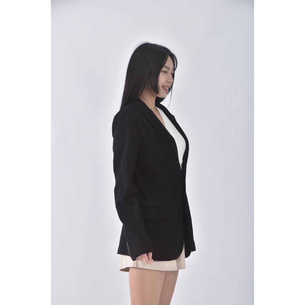 (2XL) lativ質感黑色外套二手衣, , large