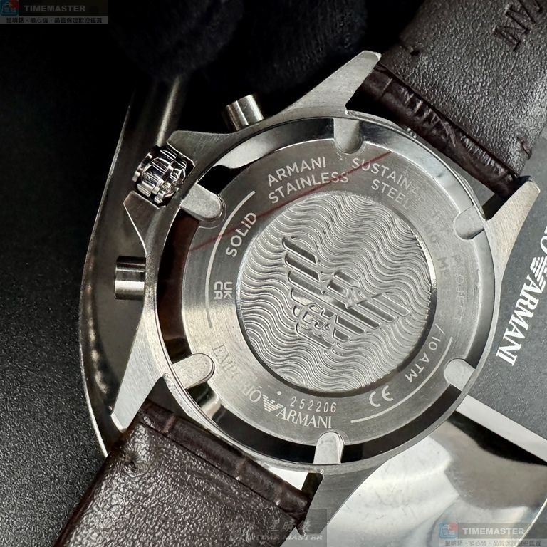 [星晴錶業]ARMANI手錶,42mm,AR00082古銅色錶面古銅色錶殼銀色精鋼錶帶款, , large