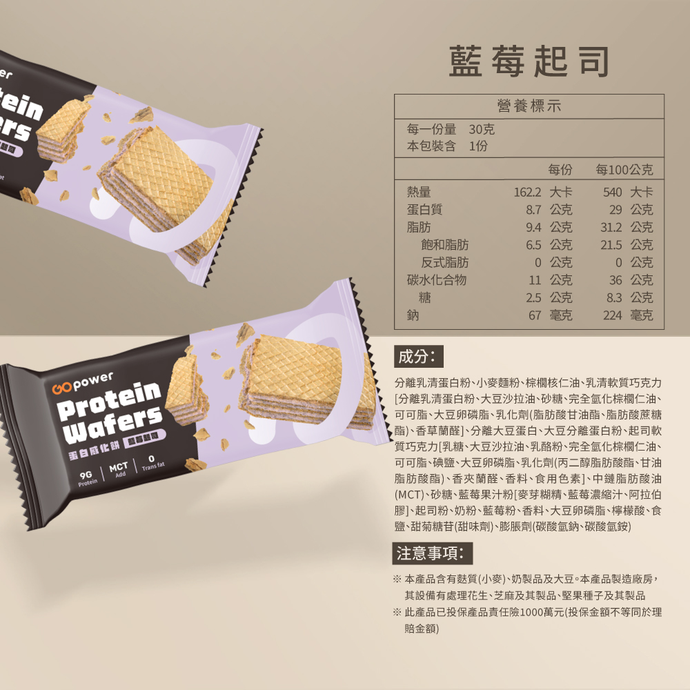 蛋白威化餅盒裝6入/盒-兩盒組 (口味任選)｜果果能量, , large