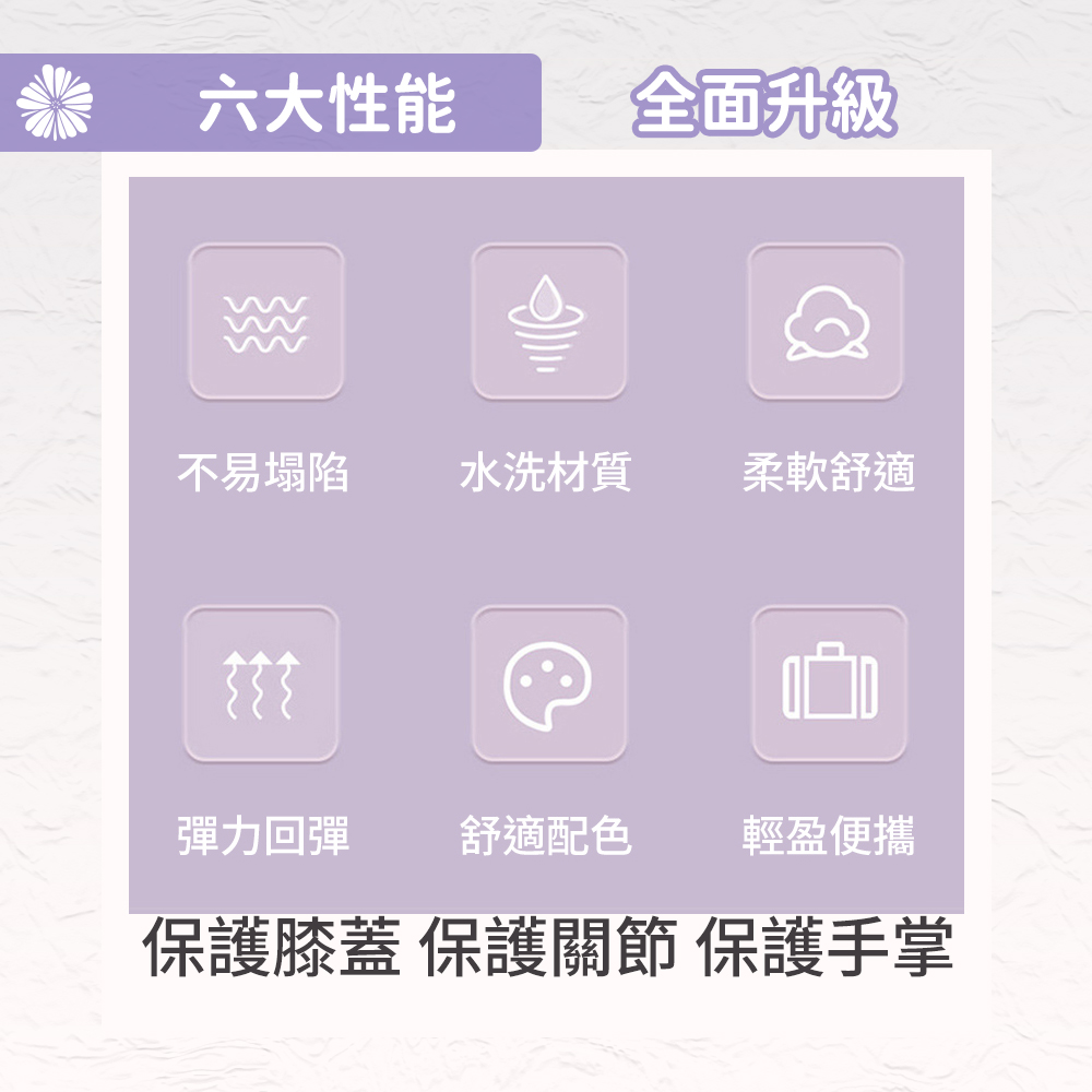 加厚18mm 瑜珈護膝跪墊 1入/紫色, 紫色, large