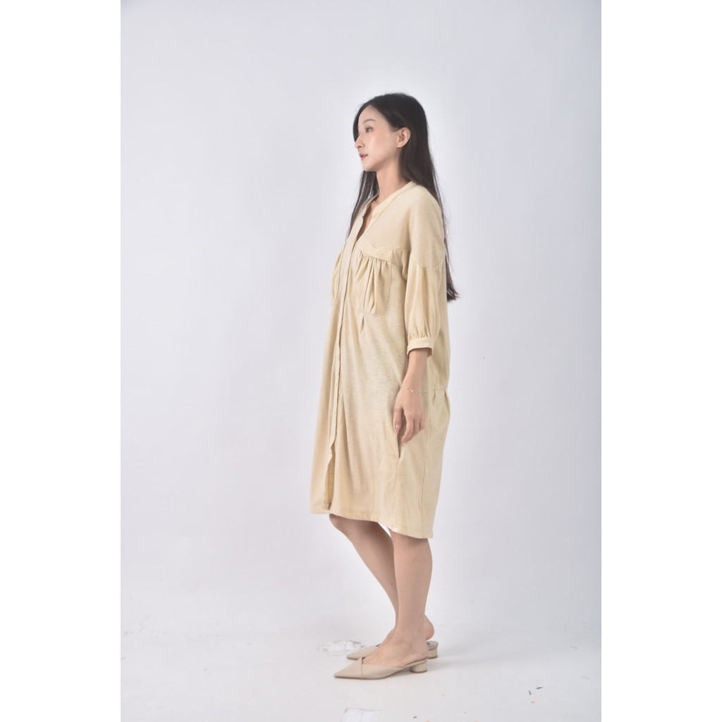 (F) e wear棉質純棉杏色洋裝二手衣, , large