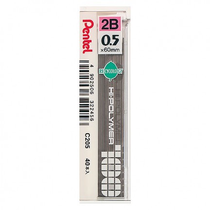 飛龍Pentel  0.5mm自動鉛筆芯 (C205)*HB, , large