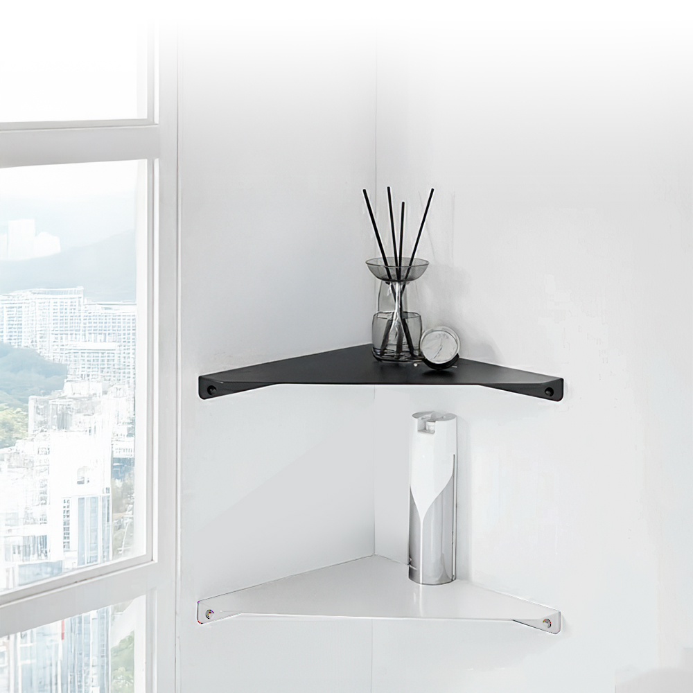 【上手家居】金屬轉角置物架 黑色(壁掛置物架/三角置物架/牆角置物架/金屬轉角架), , large