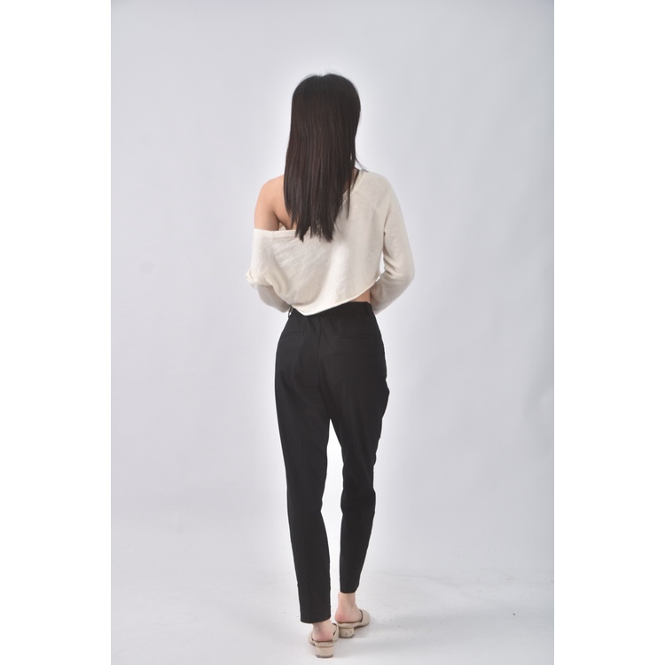 (S) uniqlo高腰質感黑色長褲二手衣, , large