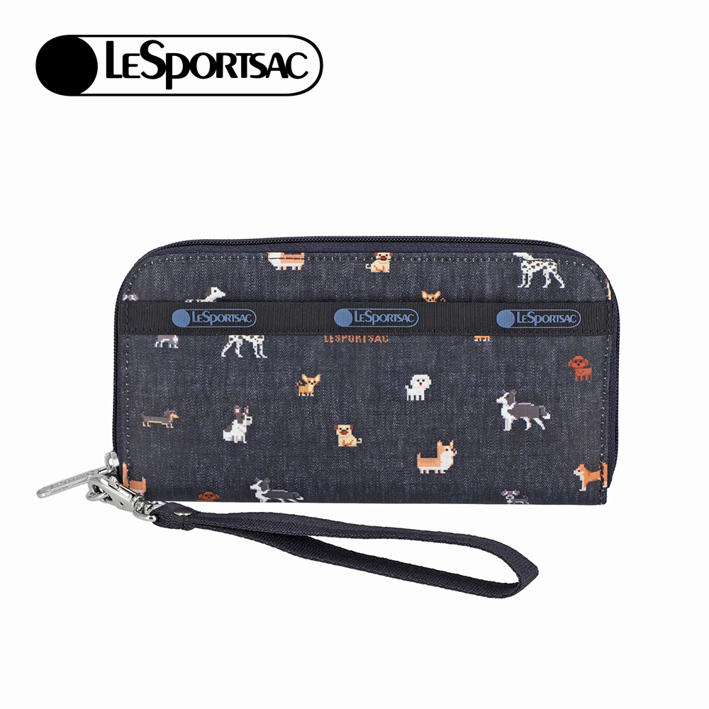 Lesportsac Tech Wallet Wristlet 腕帶錢包 手拿包 鈔票夾 卡夾 送禮 禮物 推薦 女包(像素小狗), , large