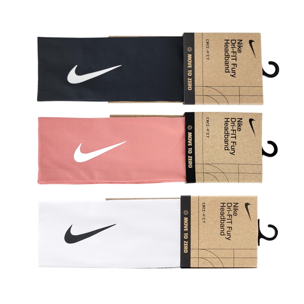 NIKE FURY 3.0 頭帶 止汗髮帶 健身 訓練 跑步 戶外運動 簡約 吸汗 乾爽 透氣 舒適 彈性 黑 粉 白, , large