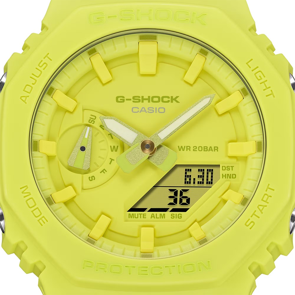 CASIO 卡西歐 G-SHOCK 單色美學 八角 雙顯手錶 GA-2100-9A9, , large