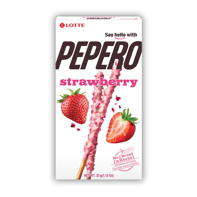 LOTTE PEPERO 草莓脆粒餅乾棒32g, , large