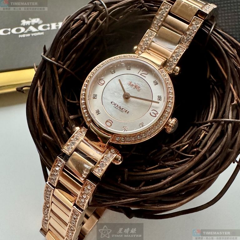 [星晴錶業]COACH手錶,26mm,CH00250白色錶面玫瑰金錶殼玫瑰金色精鋼錶帶款, , large