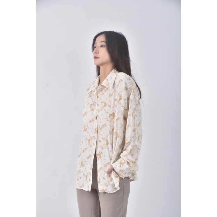 (L) meier q質感杏色襯衫上衣二手衣, , large