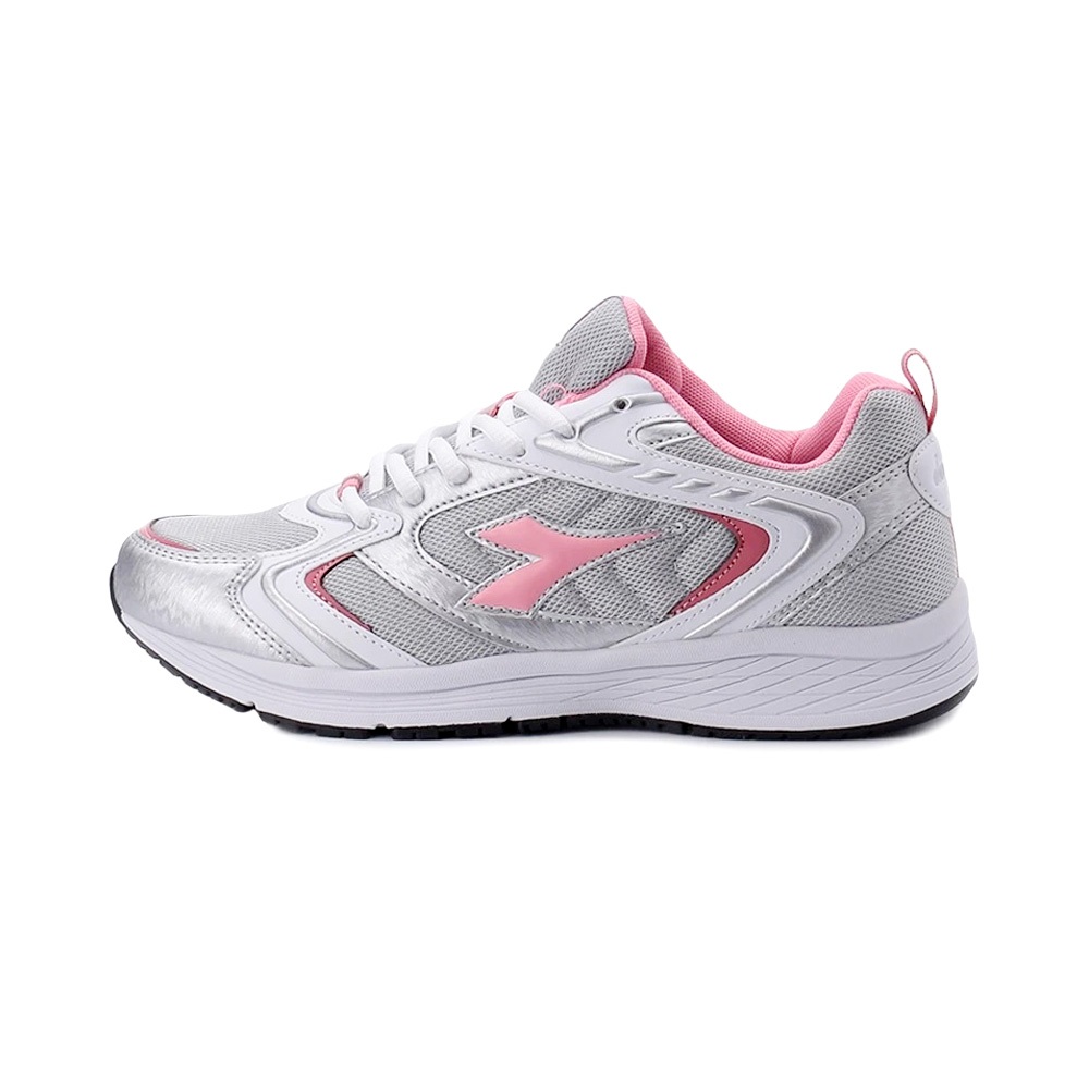 DIADORA迪亞多那 輕量專業慢跑鞋 女運動鞋 女鞋 時尚 百搭 透氣 舒適 穩定 保護後跟 耐磨 止滑 白藍 灰粉, , large