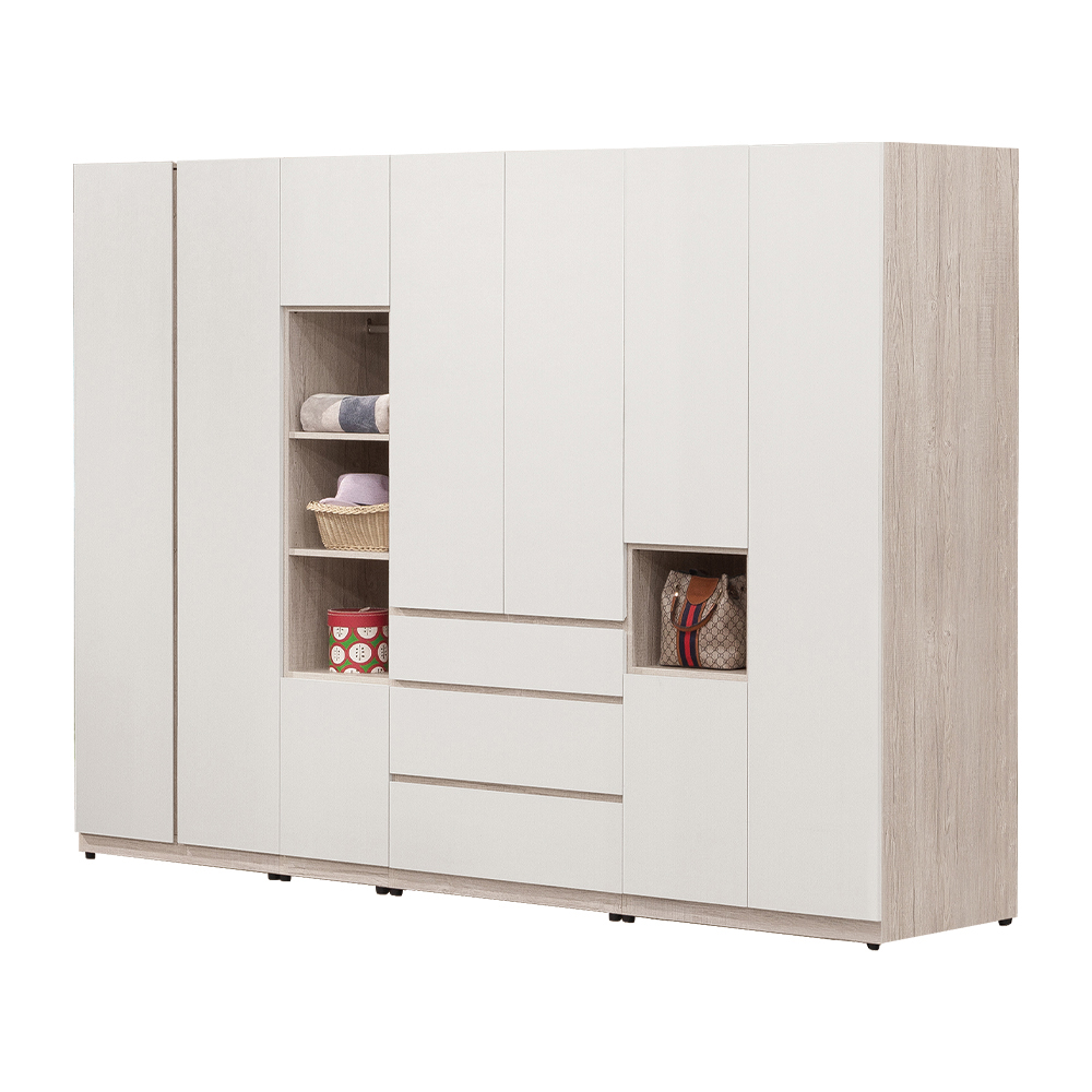 【唯熙傢俱】紀薇橡木雙色9.3尺衣櫃, , large