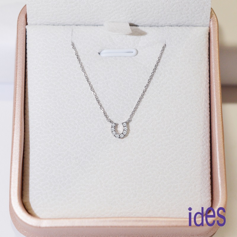 [ides愛蒂思] 成年禮 生日禮 日系輕珠寶OL系列設計款14K金鑽石項鍊鎖骨鍊/幸運馬蹄, , large