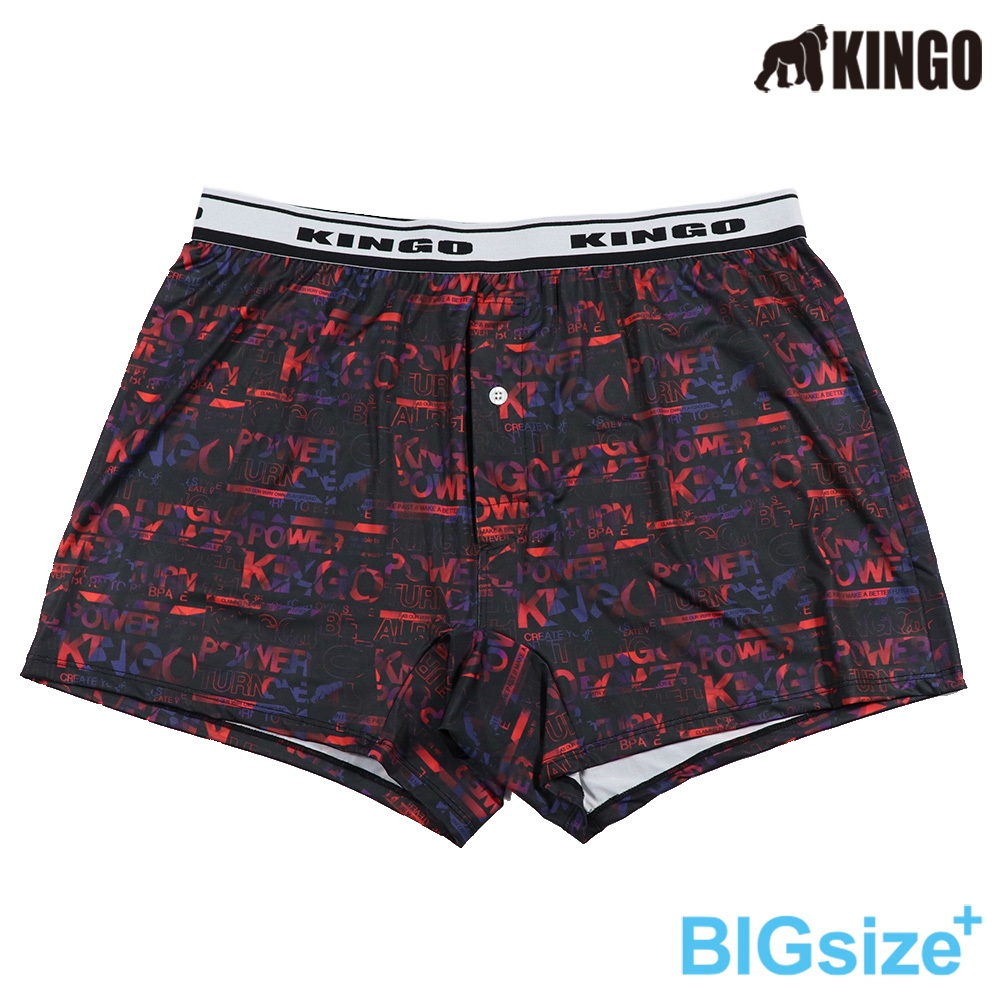 KINGO-大尺碼-男 排汗 平口彈性內褲-酒紅-443902, , large
